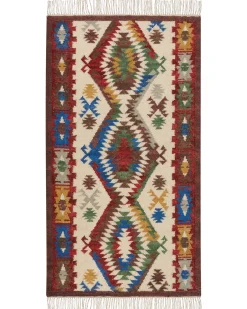 Dywan AREVIK Kolorowy 80 x 150 cm Wełna Kilim