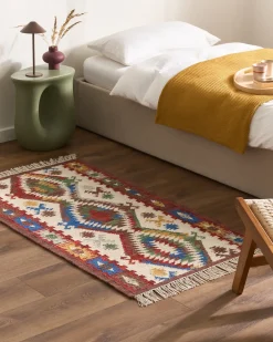 Dywan AREVIK Kolorowy 80 x 150 cm Wełna Kilim