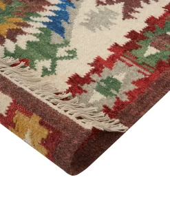 Dywan AREVIK Kolorowy 80 x 150 cm Wełna Kilim