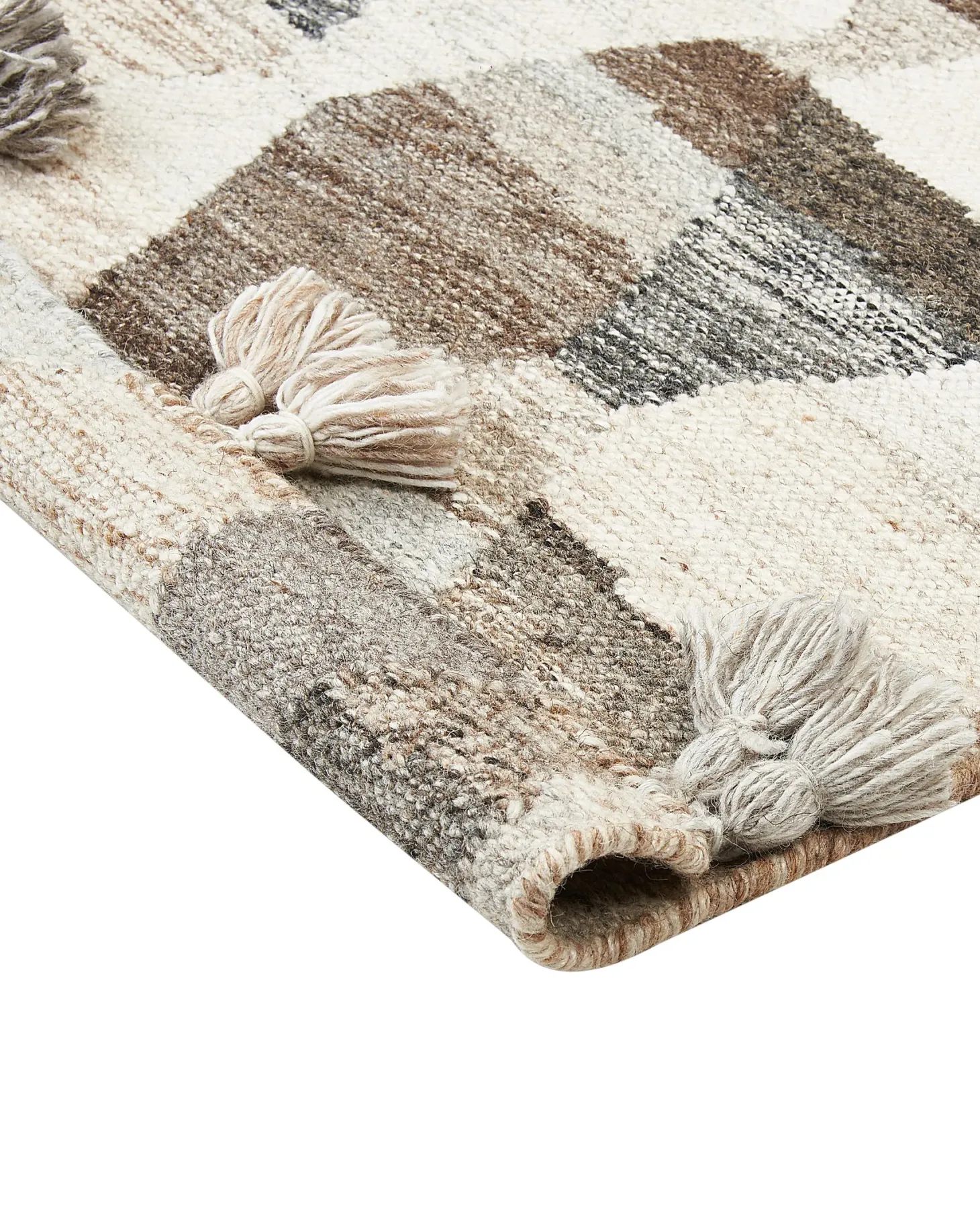 Dywan ARGAVAND Beżowy 160 x 230 cm Wełna Kilim