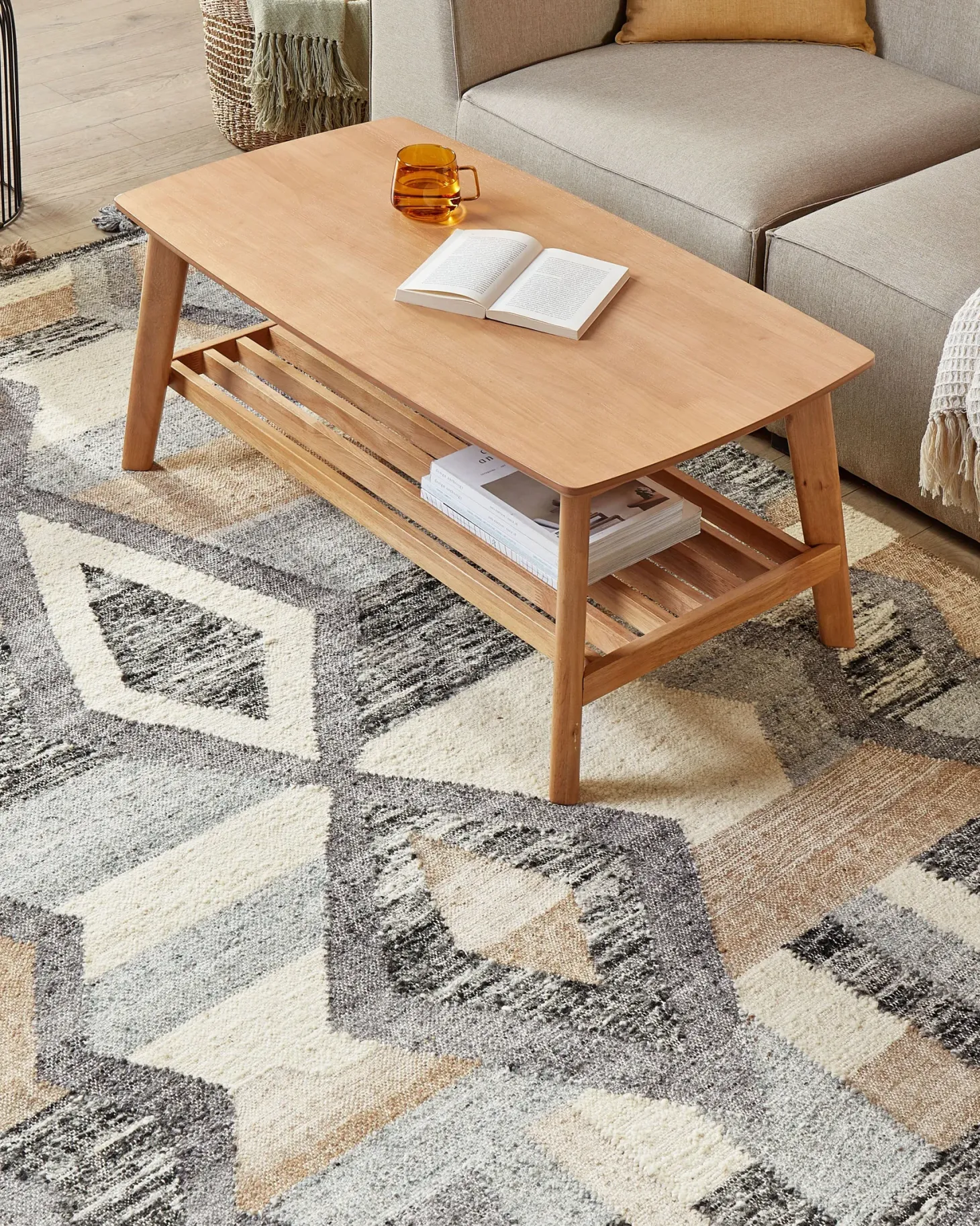 Dywan AYGEZARD Kolorowy 160 x 230 cm Wełna Kilim
