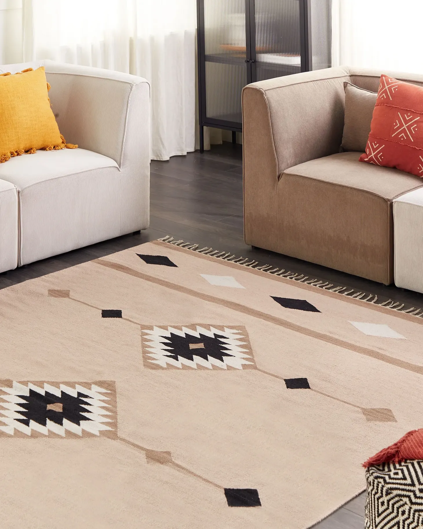 Dywan BERDIK Kolorowy 200 x 300 cm Bawełna Kilim