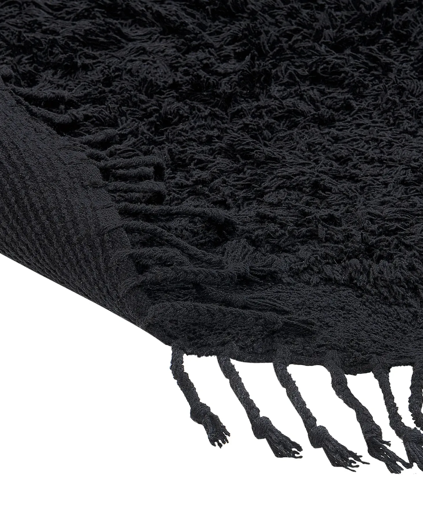 Dywan BITLIS Czarny ø 140 cm Bawełna