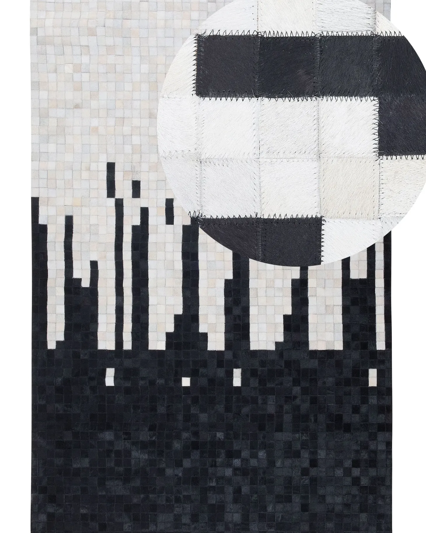 Dywan BOLU Czarny 160 x 230 cm Skóra naturalna