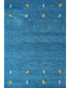 Dywan CALTI Ciemnoniebieski 160 x 230 cm Wełna Gabbeh