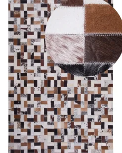 Dywan CESME Kolorowy 160 x 230 cm Skóra naturalna