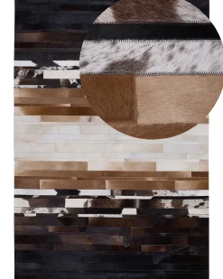 Dywan DALYAN Brązowy 140 x 200 cm Skóra naturalna