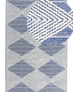Dywan DATCA Niebieski 160 x 230 cm Wełna