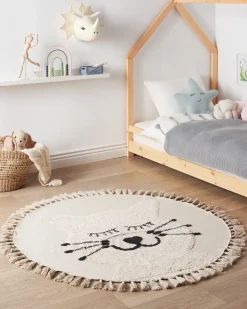Dywan dziecięcy ETSERI Beżowy ø 120 cm Bawełna