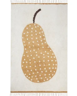 Dywan dziecięcy KHIDARI Musztardowy Złamana biel 140 x 200 cm Bawełna