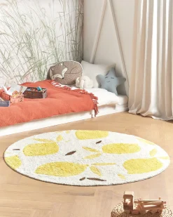 Dywan dziecięcy MAWAND Beżowy ø 140 cm Bawełna