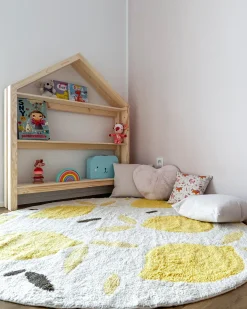 Dywan dziecięcy MAWAND Beżowy ø 140 cm Bawełna
