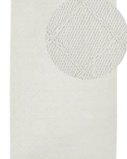 Dywan ELLEK Biały 160 x 230 cm Wełna
