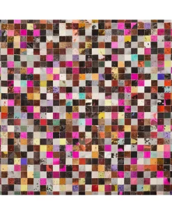 Dywan ENNE Kolorowy 200 x 200 cm Skóra naturalna
