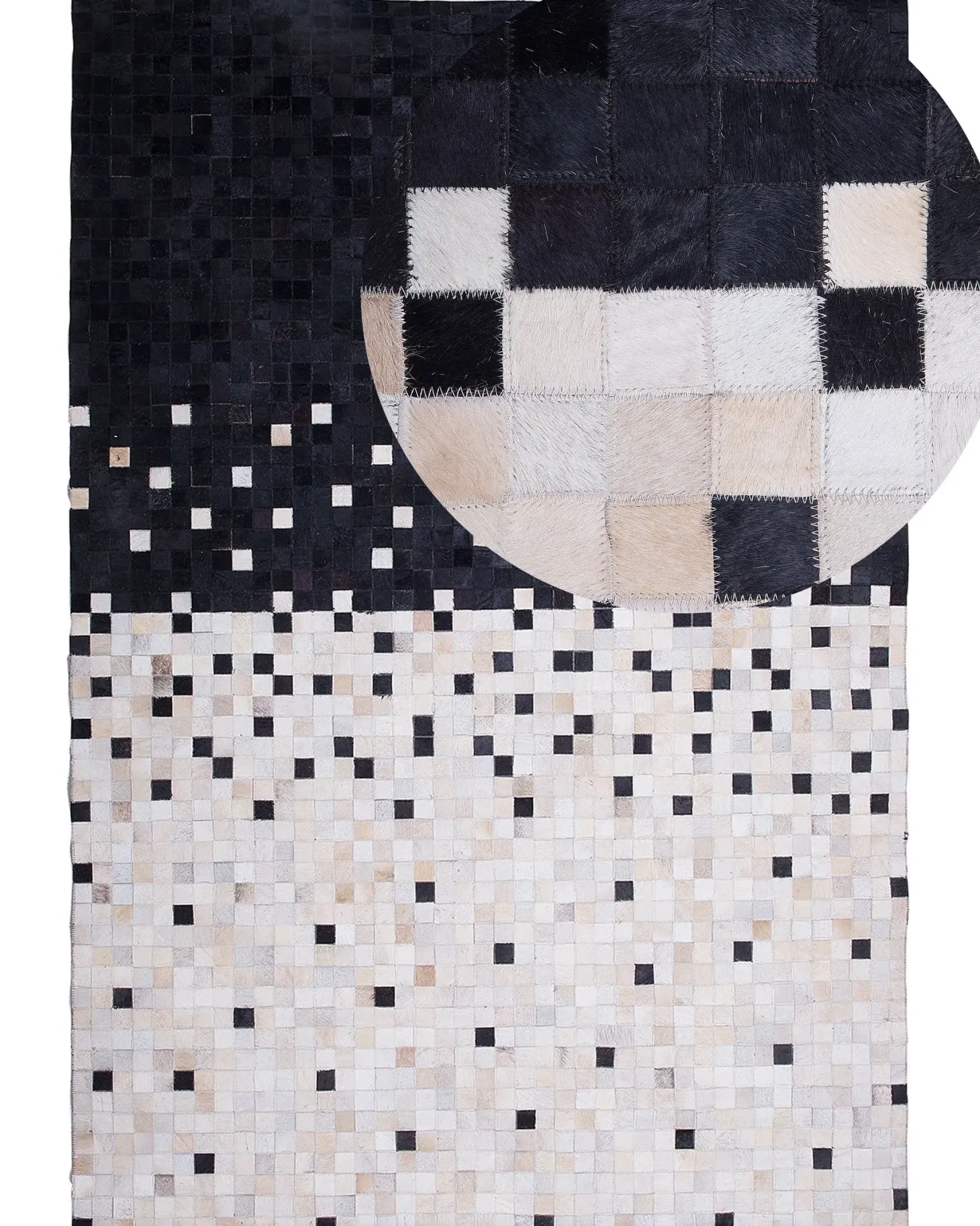 Dywan ERFELEK Czarny 160 x 230 cm Skóra naturalna