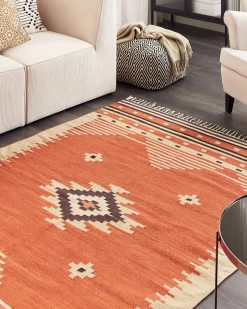 Dywan GAVAR Pomarańczowy 160 x 230 cm Bawełna Kilim