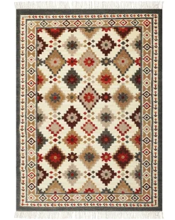 Dywan GHUKASAVAN Kolorowy 140 x 200 cm Wełna Kilim