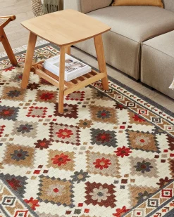Dywan GHUKASAVAN Kolorowy 140 x 200 cm Wełna Kilim