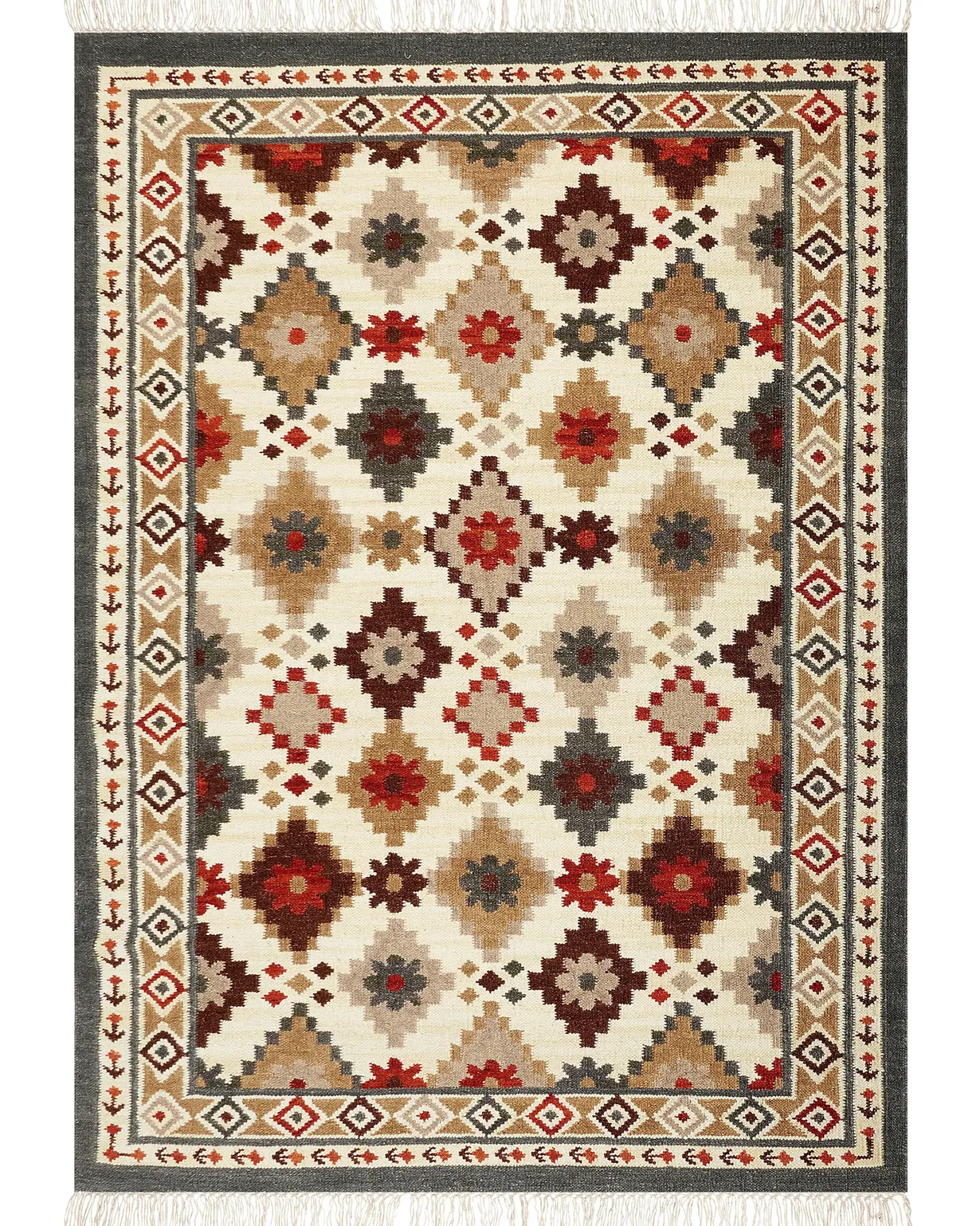 Dywan GHUKASAVAN Kolorowy 200 x 300 cm Wełna Kilim