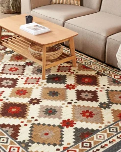 Dywan GHUKASAVAN Kolorowy 200 x 300 cm Wełna Kilim
