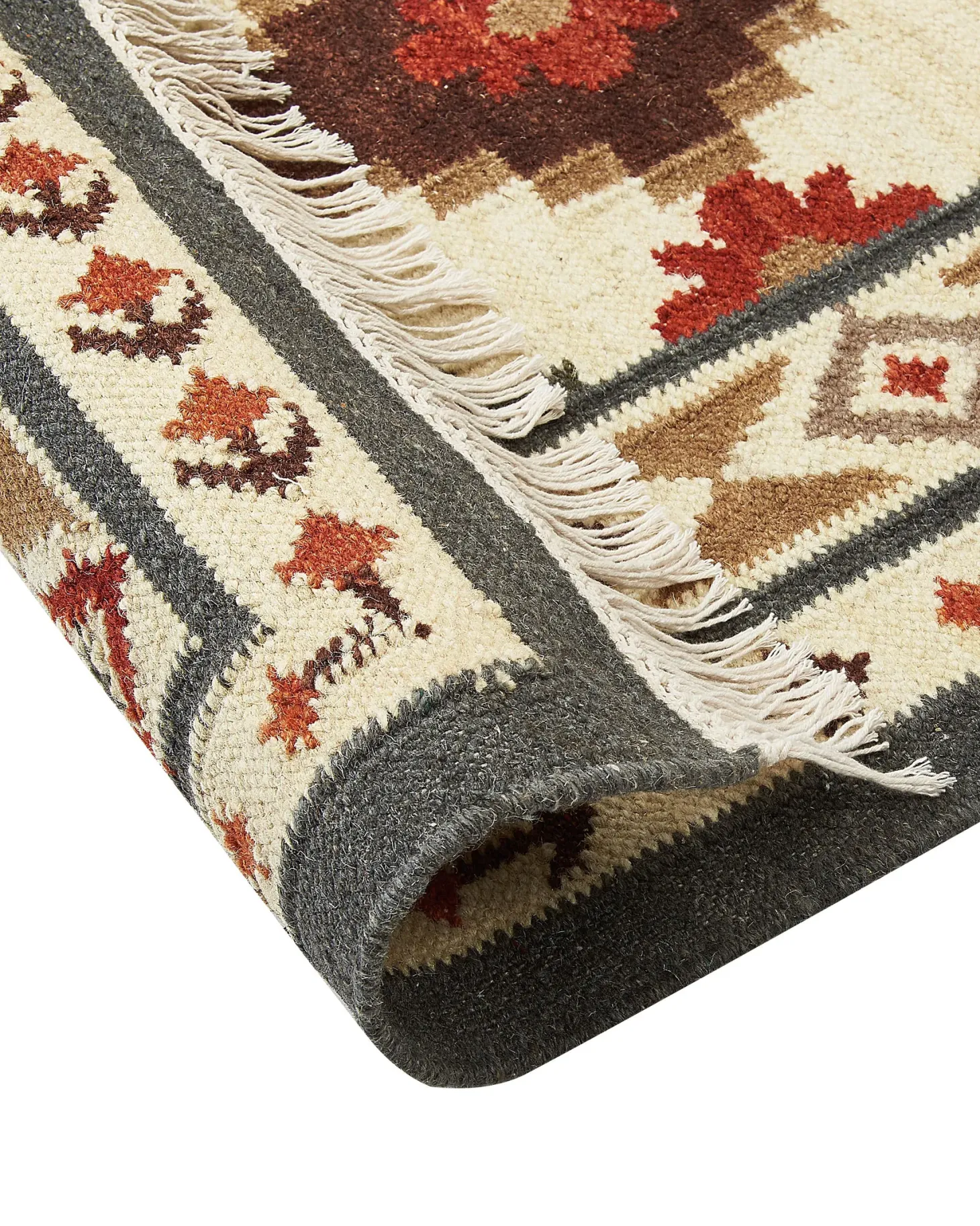 Dywan GHUKASAVAN Kolorowy 200 x 300 cm Wełna Kilim