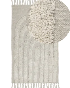 Dywan HAKKARI Jasnobeżowy 80 x 150 cm Bawełna