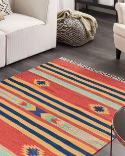 Dywan HATIS Kolorowy 140 x 200 cm Bawełna Kilim