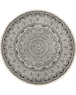 Dywan HIZAN Czarny ø 120 cm Bawełna
