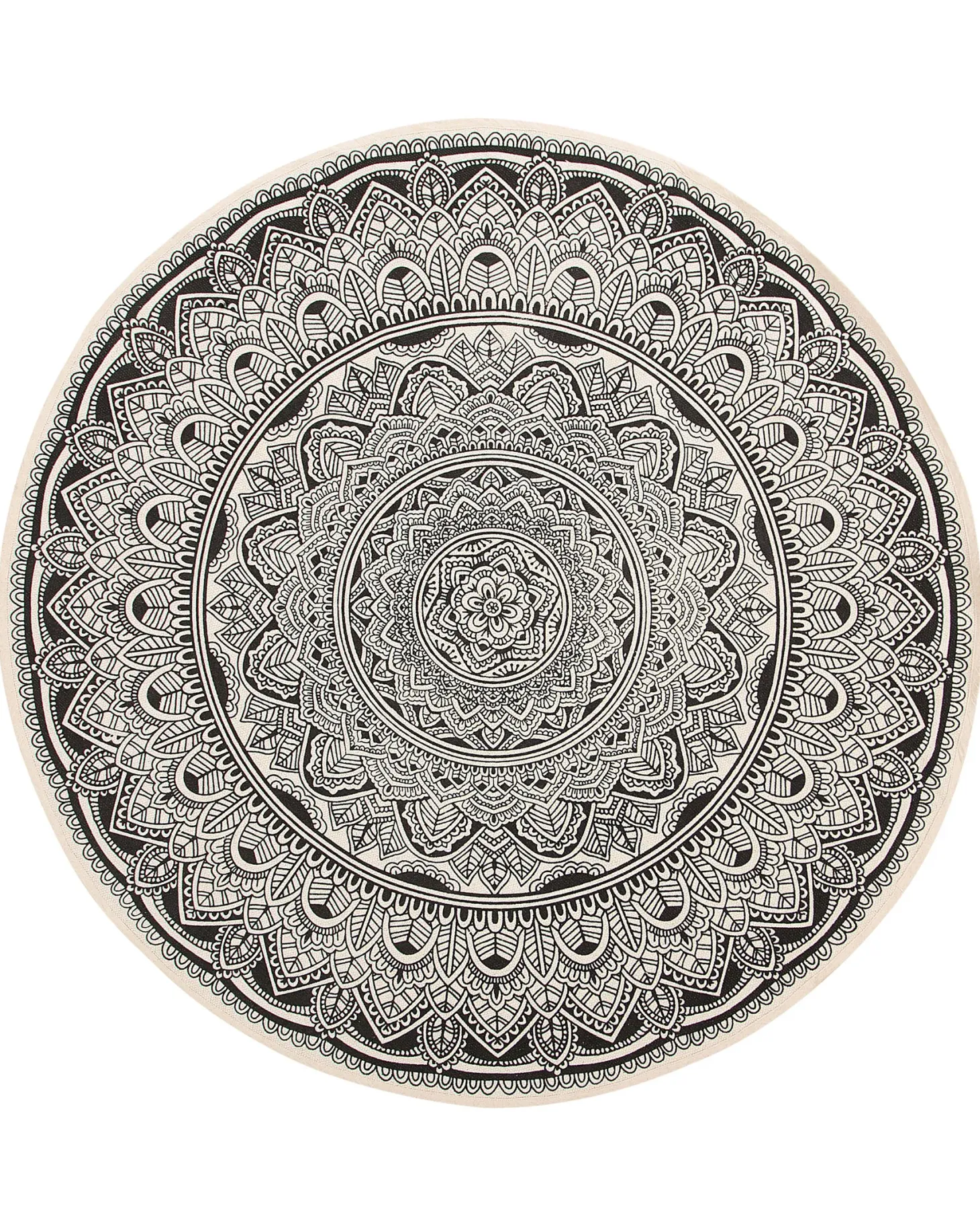 Dywan HIZAN Czarny ø 120 cm Bawełna