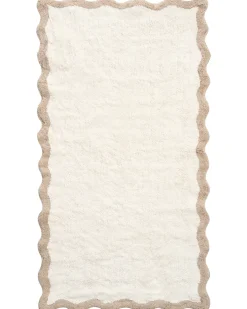 Dywanik łazienkowy NANGAL Brązowy/ beżowy 80 x 150 cm Bawełna