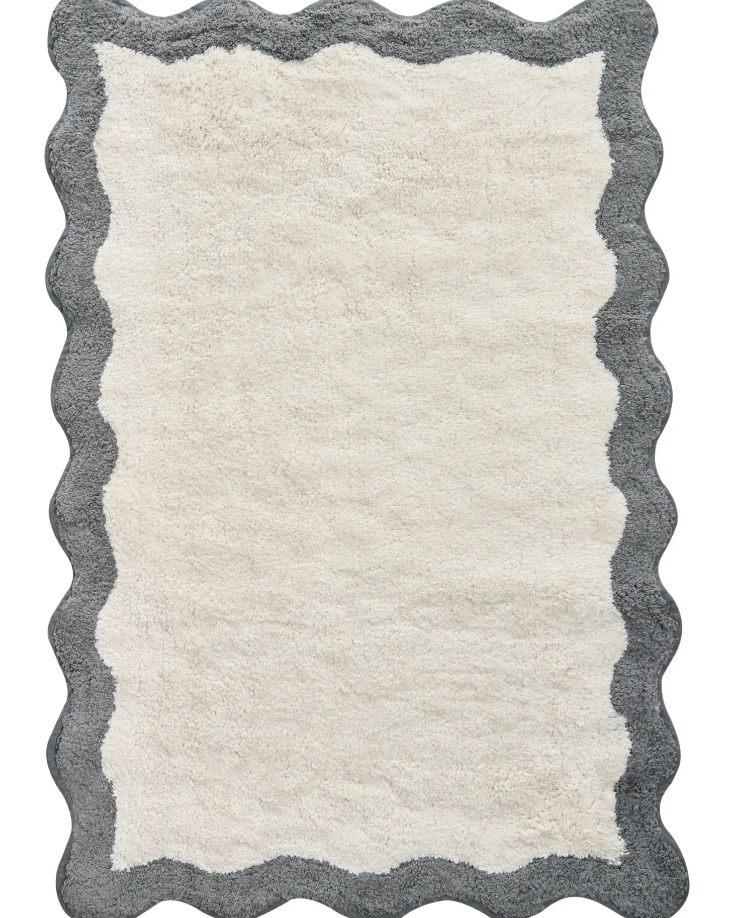 Dywanik łazienkowy NANGAL Szary/ beżowy 60 x 90 cm Bawełna