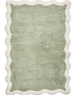 Dywanik łazienkowy NANGAL Zielony 60 x 90 cm Bawełna