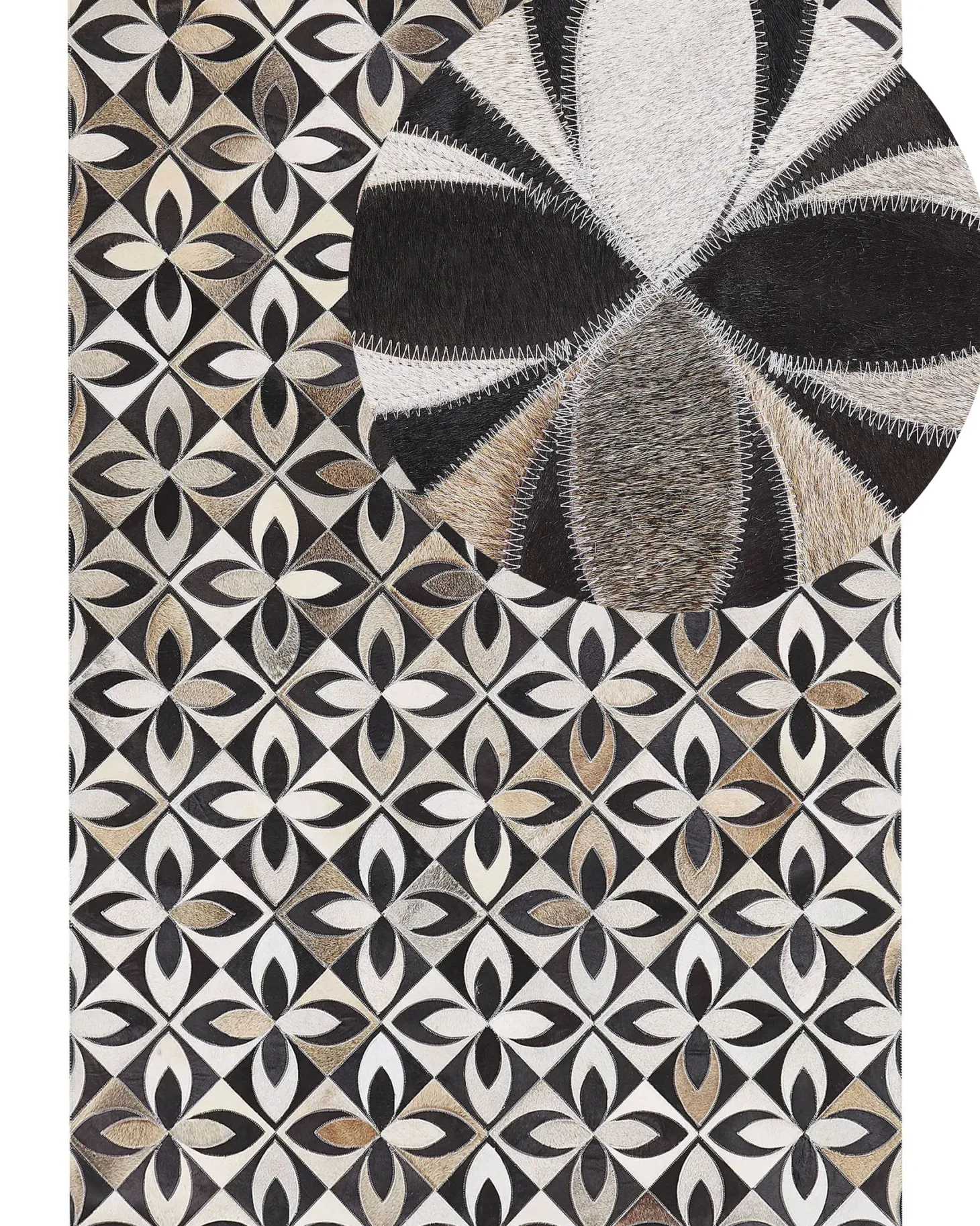 Dywan ISHAN Kolorowy 140 x 200 cm Skóra naturalna