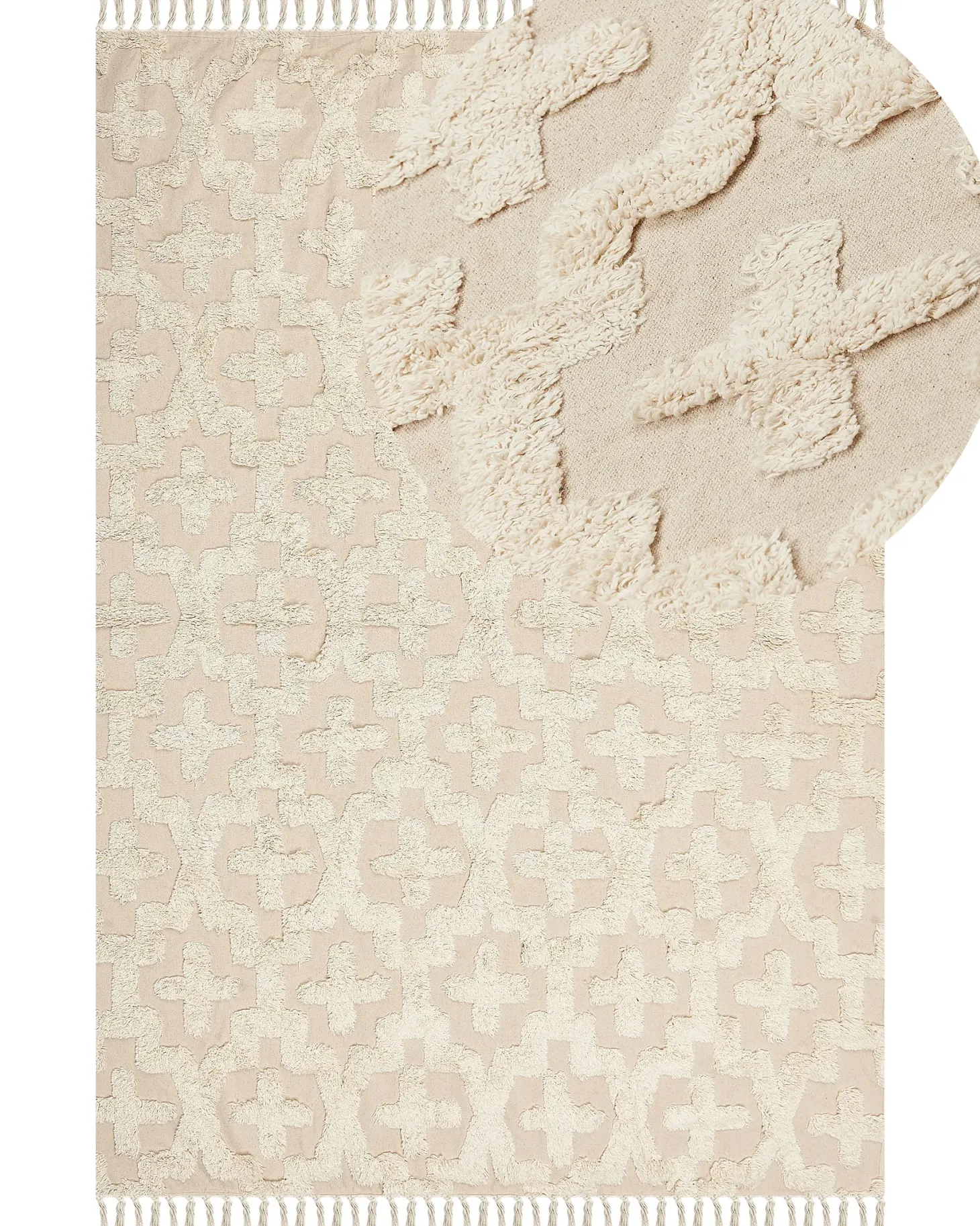 Dywan ITANAGAR Beżowy 160 x 230 cm Bawełna