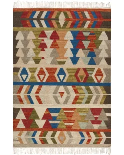 Dywan KAGHSI Kolorowy 140 x 200 cm Wełna Kilim