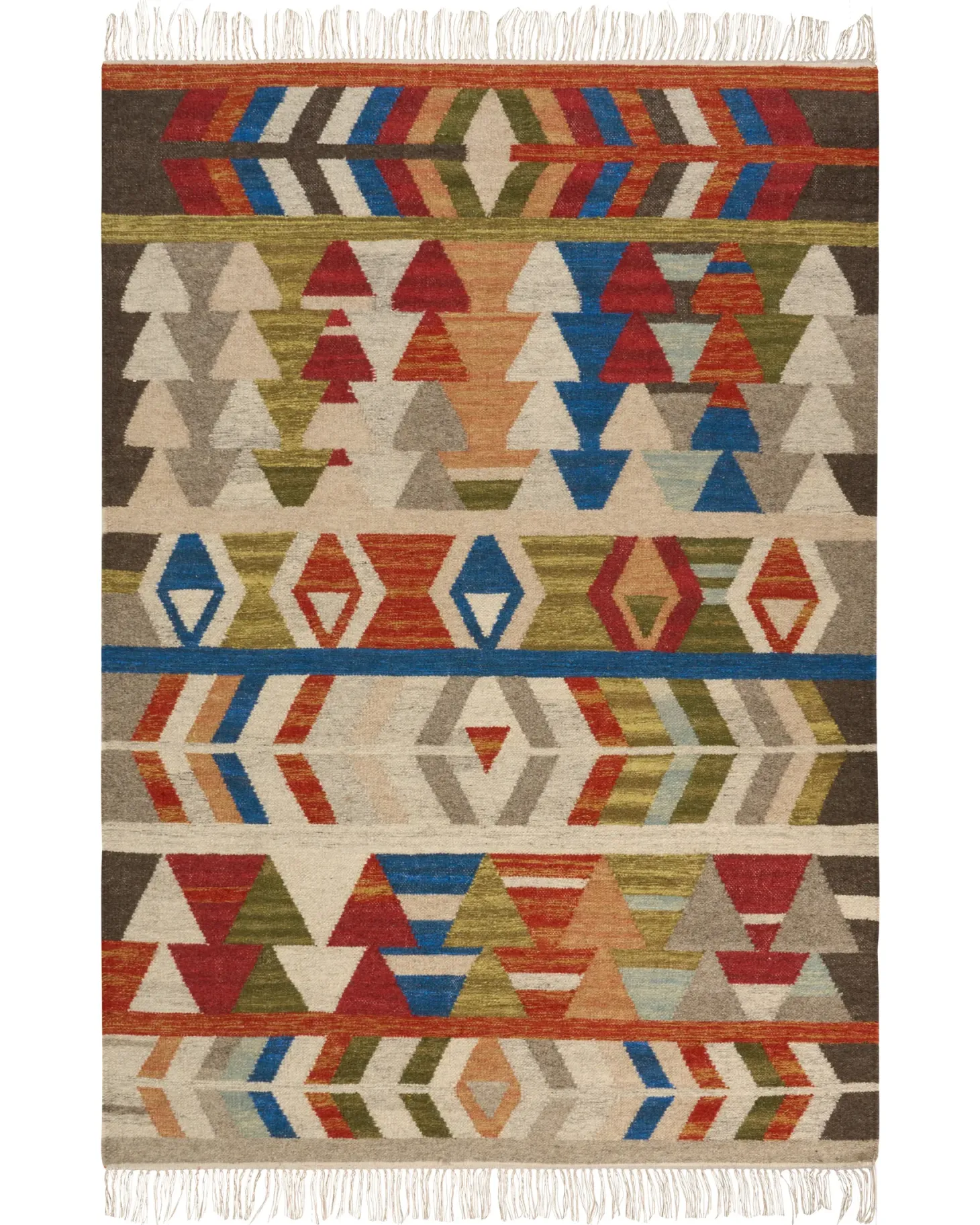 Dywan KAGHSI Kolorowy 140 x 200 cm Wełna Kilim