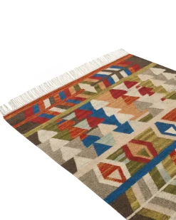 Dywan KAGHSI Kolorowy 140 x 200 cm Wełna Kilim