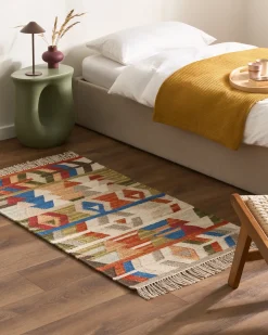 Dywan KAGHSI Kolorowy 80 x 150 cm Wełna Kilim