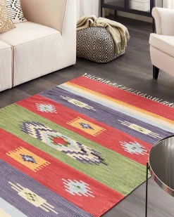 Dywan KAMARIS Kolorowy 140 x 200 cm Bawełna Kilim