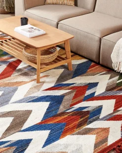 Dywan KANAKERAVAN Kolorowy 200 x 300 cm Wełna Kilim