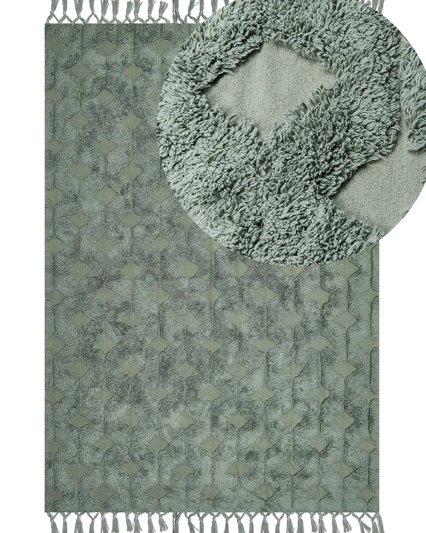 Dywan KARS Zielony 160 x 230 cm Bawełna