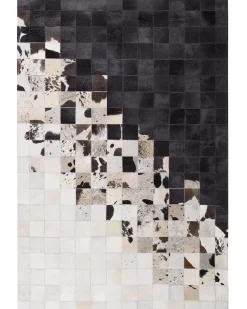 Dywan KEMAH Czarny 140 x 200 cm Skóra naturalna