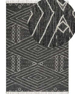 Dywan KHENIFRA Czarny 160 x 230 cm Bawełna