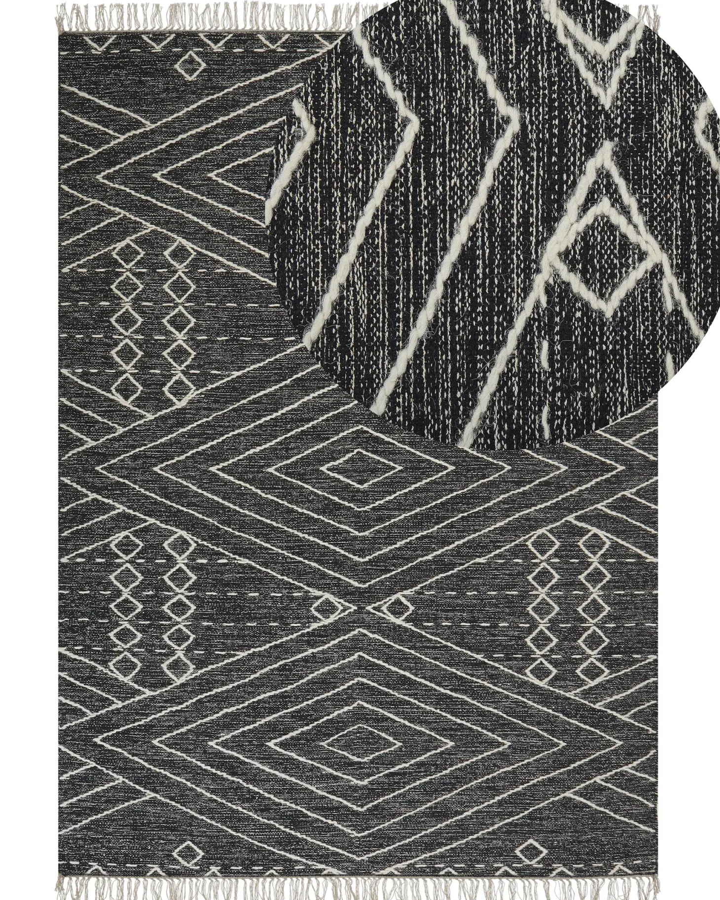 Dywan KHENIFRA Czarny 160 x 230 cm Bawełna
