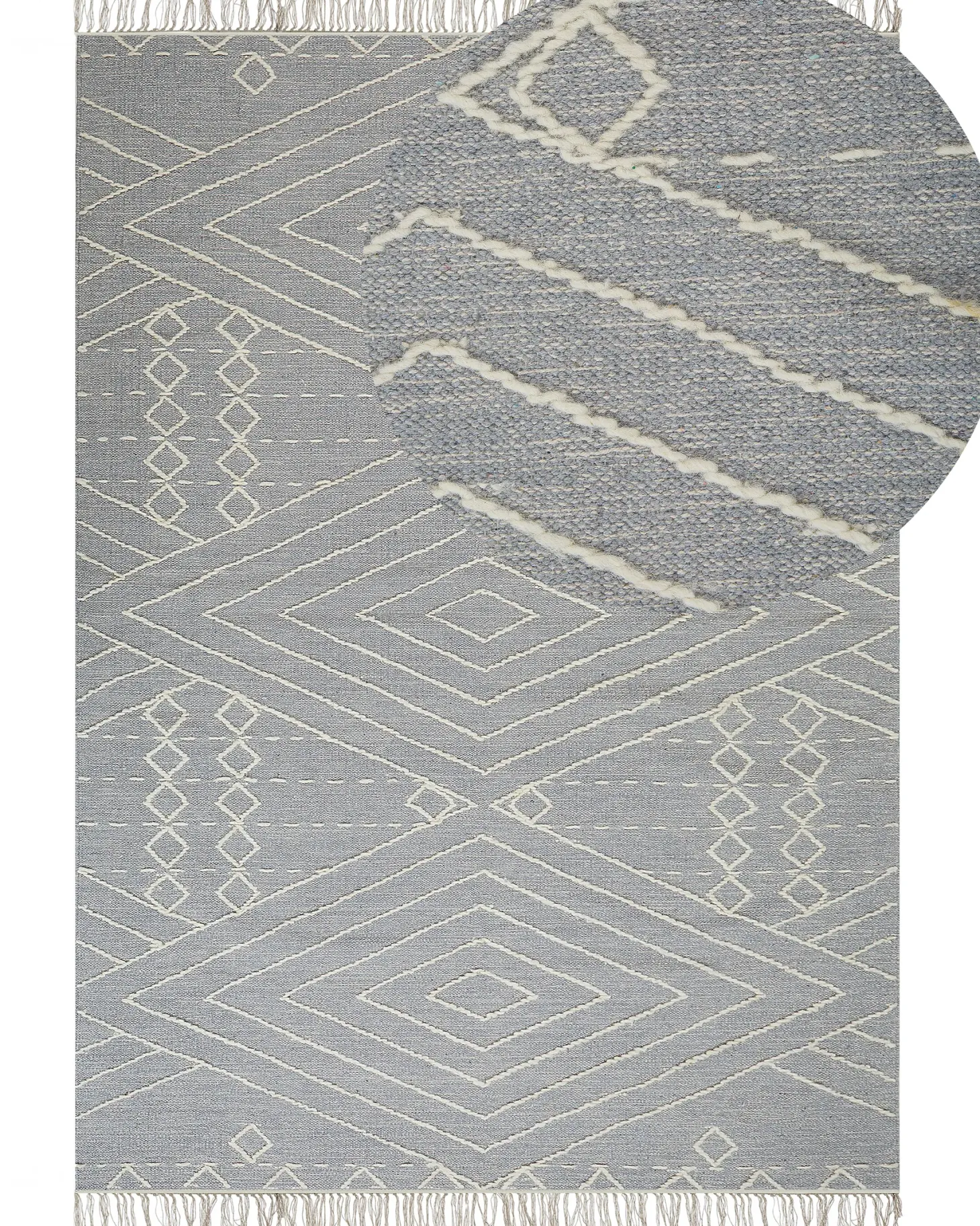 Dywan KHENIFRA Jasnoszary 160 x 230 cm Bawełna