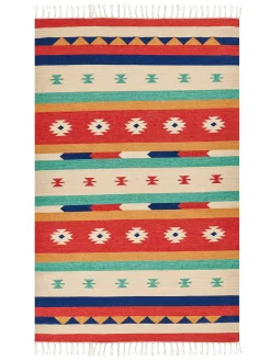 Dywan MARGARA Kolorowy 140 x 200 cm Bawełna Kilim