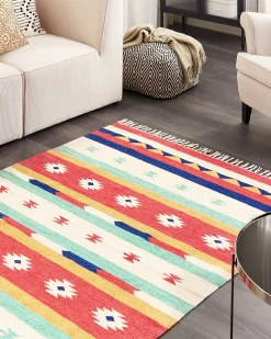 Dywan MARGARA Kolorowy 140 x 200 cm Bawełna Kilim
