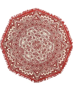 Dywan MEZITILI Czerwony ø 120 cm Bawełna