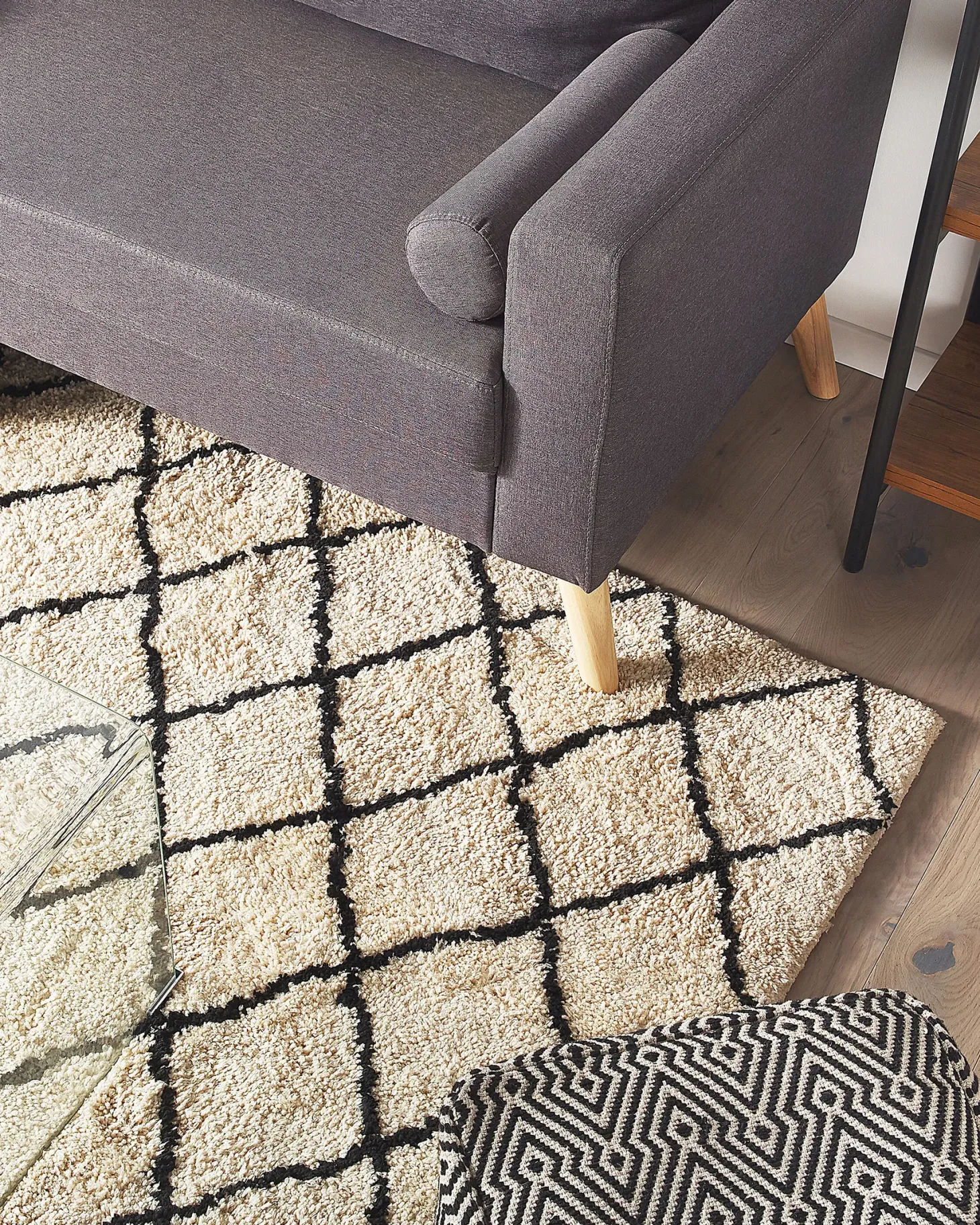 Dywan MIDYAT Beżowy 200 x 200 cm