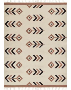 Dywan NIAVAN Beżowy 160 x 230 cm Bawełna Kilim